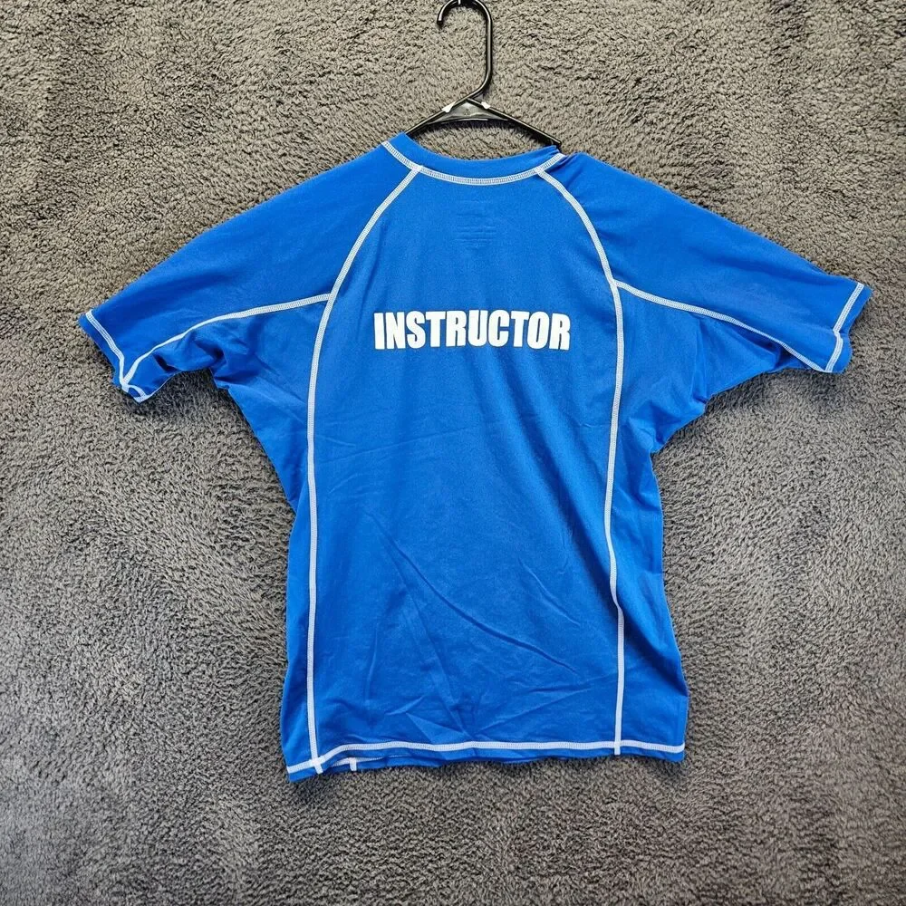 Watermen Rash‎ Guard Shirt Adult Size XL Blue Short Sleeve Instructor